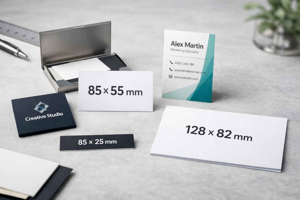 Taille carte de visite standard 85x55 mm et formats alternatifs professionnels en 2025